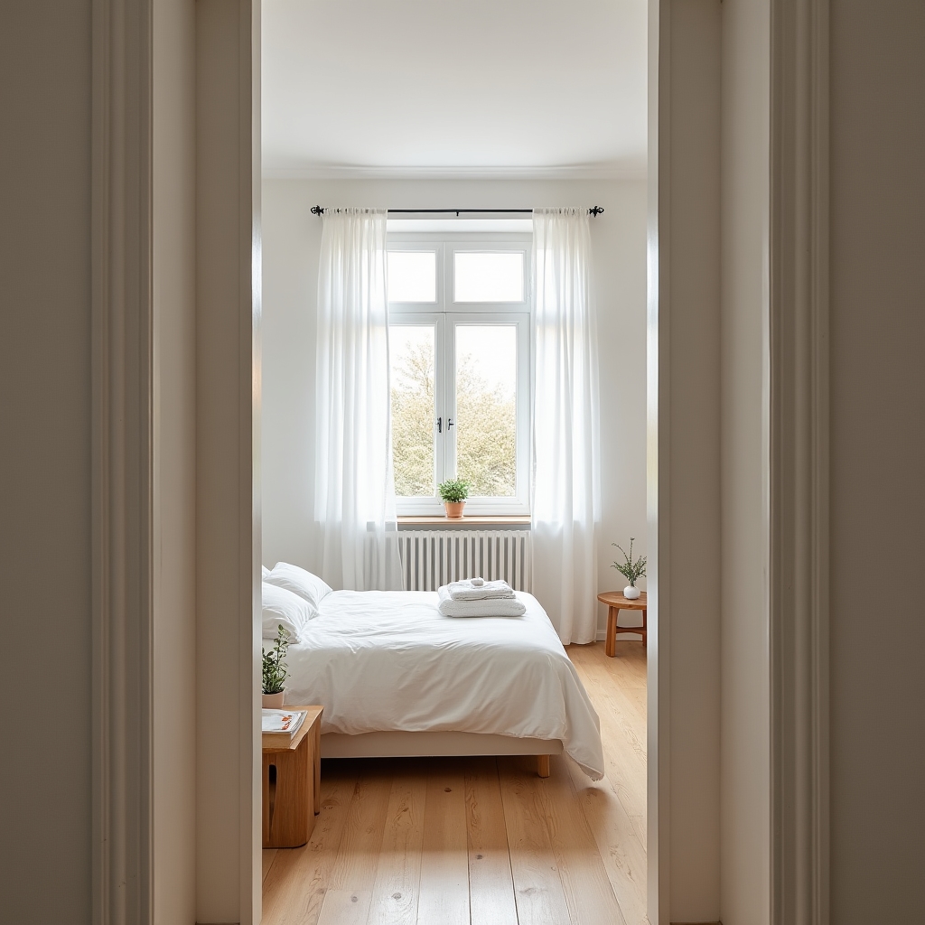 Dormitor curat și igienizat dintr-un apartament