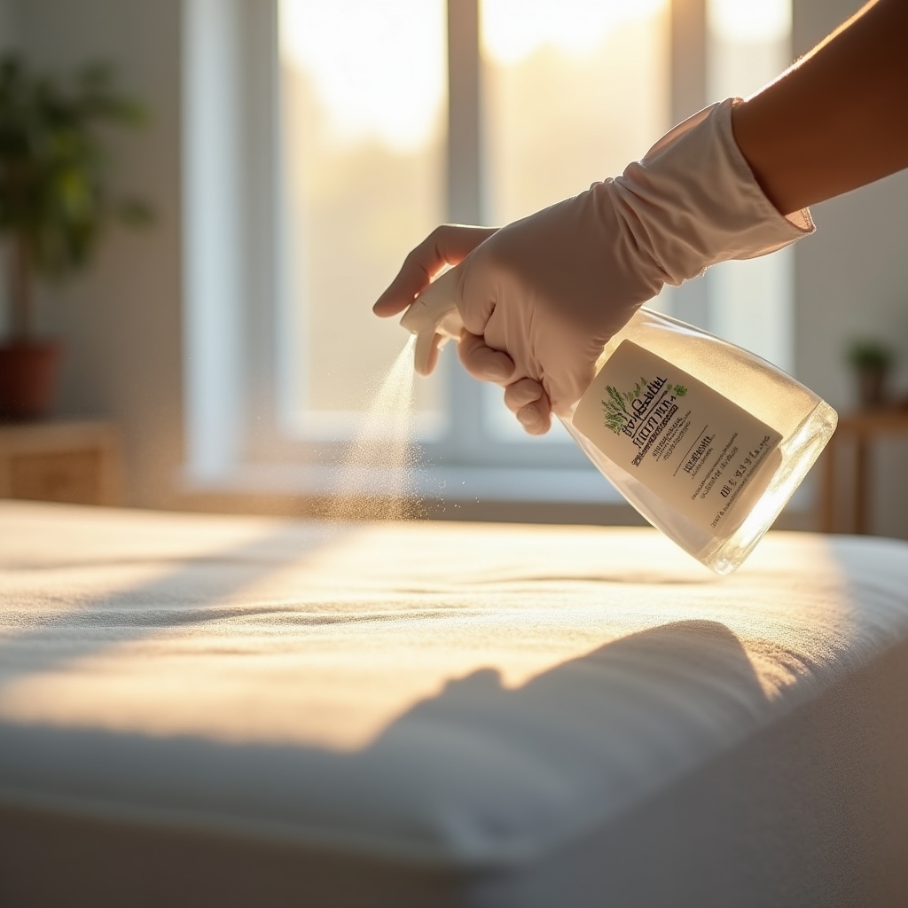 Aplicare tratament anti-bacterian pe suprafață tapițată